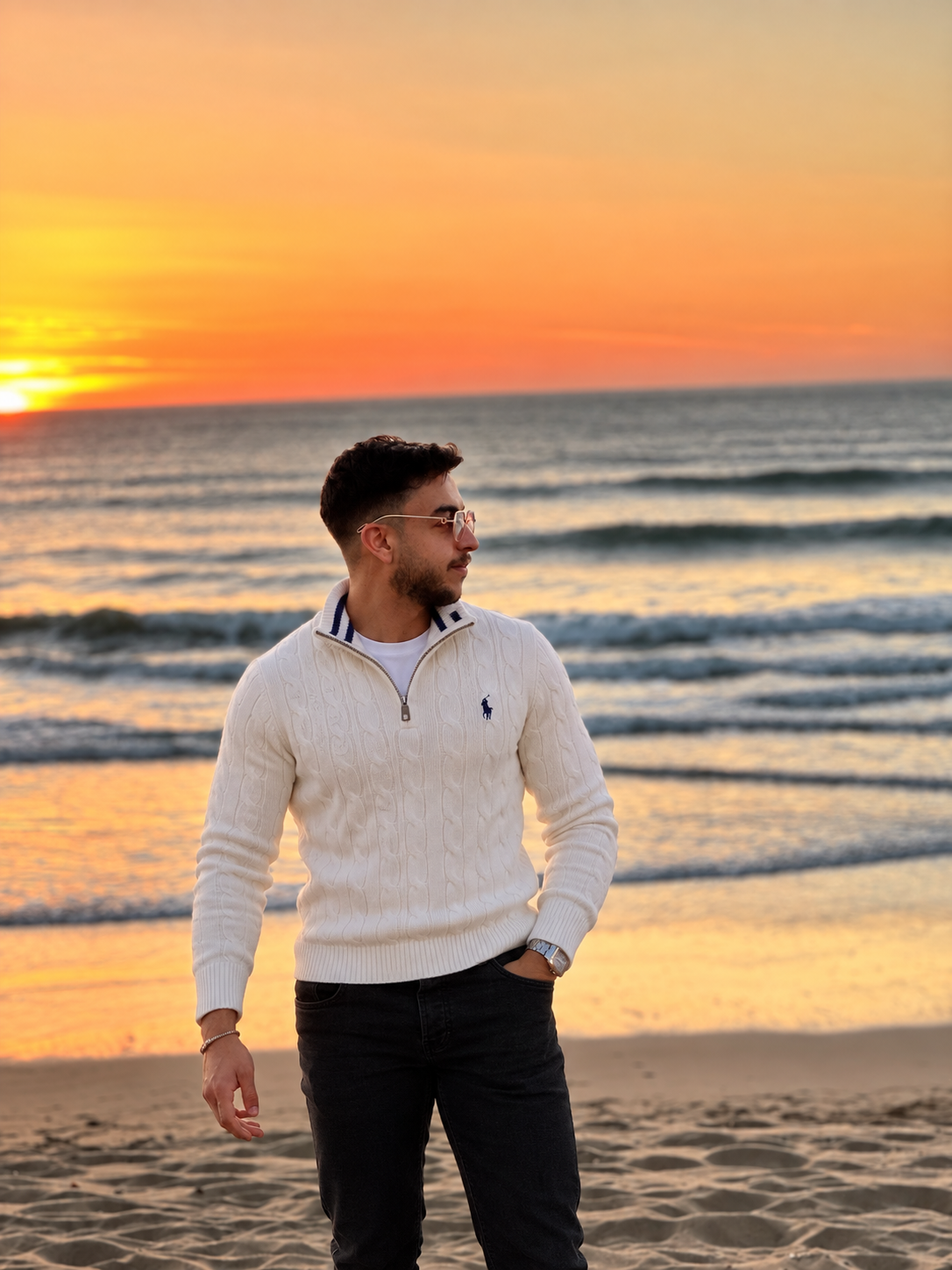 Pull Demi-Zip Torsadé