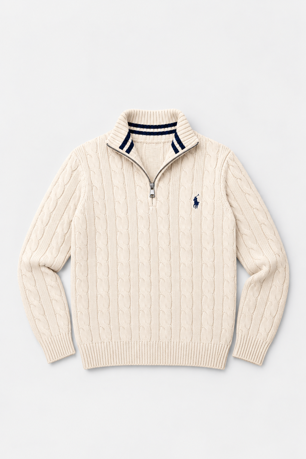 Pull Demi-Zip Torsadé